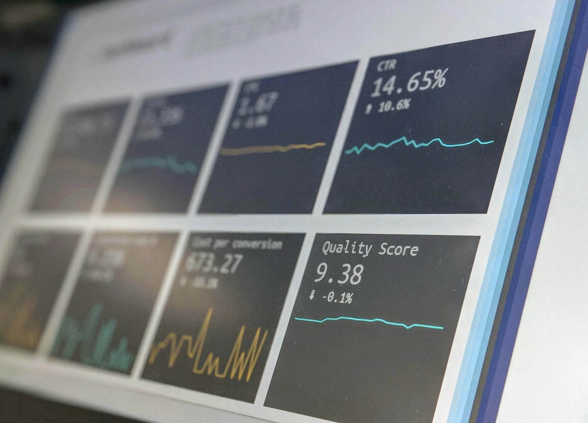 Screen showing campaign performance charts