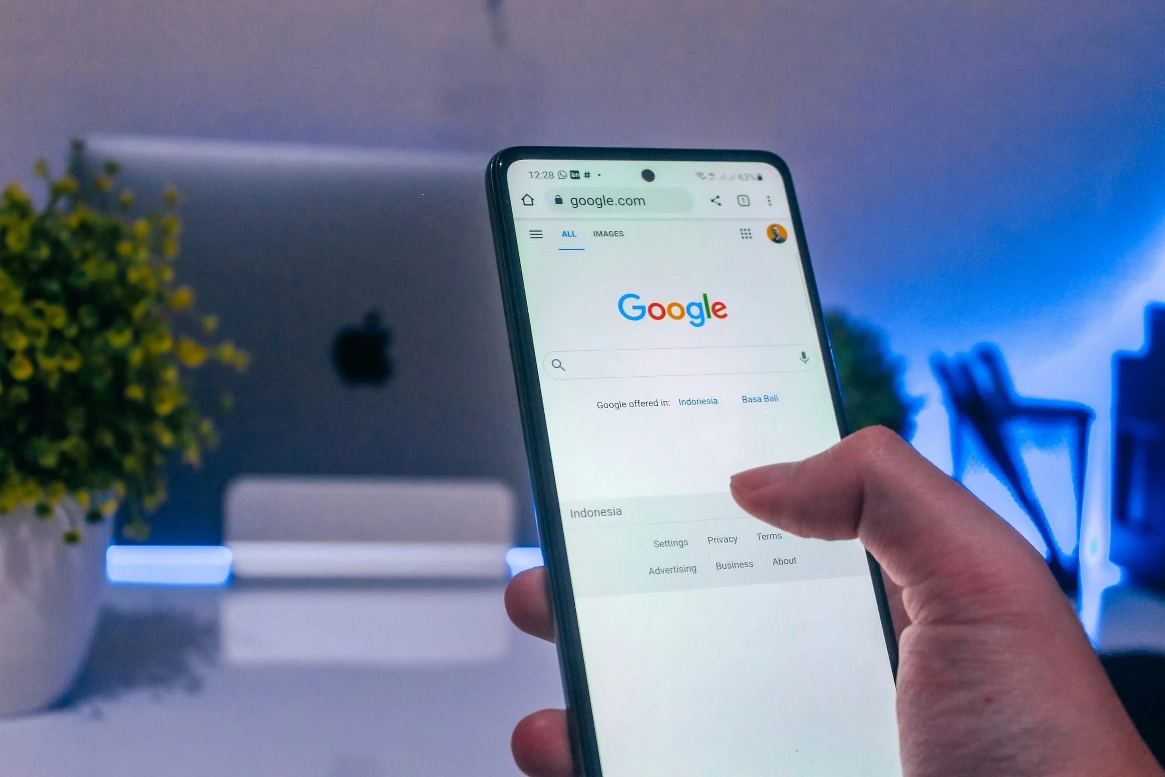 Person searching on a smartphone